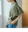 カットワークレース 袖切替デザインTシャツ