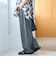 バックベルト付き カーブシルエット ワイドデニムパンツ