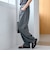 バックベルト付き カーブシルエット ワイドデニムパンツ