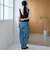 バックベルト付き カーブシルエット ワイドデニムパンツ