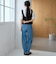 バックベルト付き カーブシルエット ワイドデニムパンツ