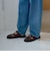 バックベルト付き カーブシルエット ワイドデニムパンツ