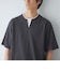 キーネックフェイクレイヤード半袖Tシャツ