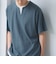 キーネックフェイクレイヤード半袖Tシャツ