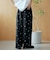 【セットアップ対応】フラワー刺繍イージーワイドパンツ