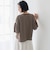 マルチボーダー 袖ギャザーフリルワッフル Tシャツ