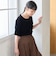 シアーメッシュ フロッキーストライプ半袖Tシャツ