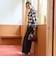 ウールブレンド タックワイドスラックスパンツ