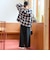ウールブレンド タックワイドスラックスパンツ