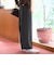 ウールブレンド タックワイドスラックスパンツ