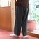 ウールブレンド タックワイドスラックスパンツ