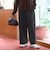 ウールブレンド タックワイドスラックスパンツ