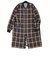 チェックデニム切替ロングコート