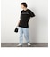 布帛切替メッセージプリントロング半袖クルーネックＴシャツ