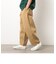 高密度コットンツイル ワイドテーパードパンツ