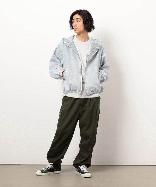 ホワイトブリーチヒッコリーブルゾン｜パープルアンドイエローの通販