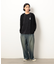 ライトオンスデニムタックワイドパンツ