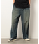 ライトオンスデニムタックワイドパンツ