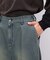 ライトオンスデニムタックワイドパンツ