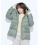 撥水ナイロンタフタ ミドル丈きれいめダウンコート