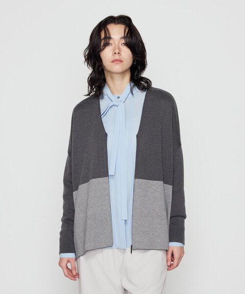 TALLサイズ 〕 ウール混スムース ジップカーディガン｜コムサの通販