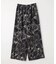 麻調ポリエステル ボタニカルプリントパンツ