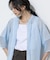 リネンポリエステルオーガンジー ラグランスリーブシャツ羽織り