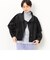 〔 +サイズ 〕 【洗える】ストレッチタフタ アシンメトリーカラーのブルゾン