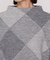 強縮ジャガード ブロックチェック柄ニット