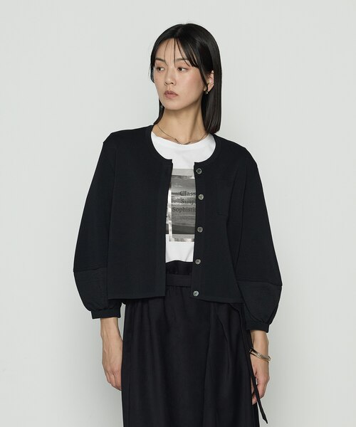 ブライトストレッチヤーン ミラノリブショートジャケット