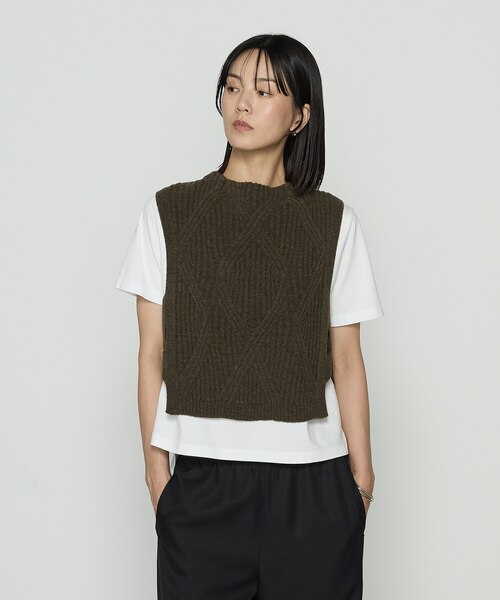 サイズ 〕 マシュマロブークレー ニットベスト｜ギャバジンK．Tの