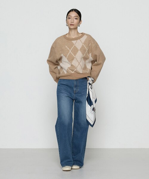 ジャカード アーガイルニットセーター｜ギャバジンK．Tの通販｜&mall