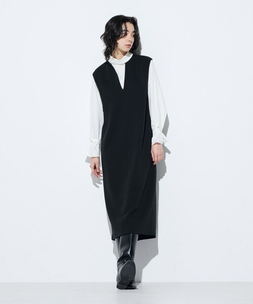 ギャバジン K．T（Gabardine K．T）/ケーブルニットベスト付き ワンピース ケーブルニットベスト付き ワンピース｜ギャバジンK．Tの通販｜&mall