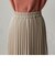 〈ウエストゴム〉フェイクレザー　プリーツスカート