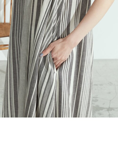 新品リツコシラハマ　ノースリーブワンピース　パネル切替　ストライプ CATEGORY ワンピース | RITSUKO SHIRAHAMA