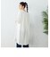 リネン混 バンドカラー ロングシャツ チュニック