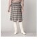 米沢織　ツイードチェック　リバーシブル　ゴムスカート