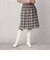 米沢織　ツイードチェック　リバーシブル　ゴムスカート