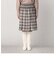 米沢織　ツイードチェック　リバーシブル　ゴムスカート