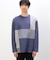 パッチワーク クルーネック ロングスリーブ Ｔシャツ