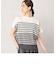 グラデーションボーダー フレンチスリーブ ニットＴシャツ