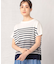 グラデーションボーダー フレンチスリーブ ニットＴシャツ