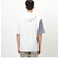 カラーブロック パッチワーク フードＴシャツ