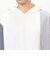 カラーブロック パッチワーク フードＴシャツ