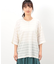 シアーボーダー　ＶネックＴシャツ