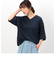 シアーボーダー　ＶネックＴシャツ