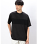 ケーブル柄ジャカード コンビデザインＴシャツ