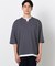 七分袖 フェイクレイヤード キーネックＴシャツ
