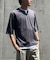 七分袖 フェイクレイヤード キーネックＴシャツ