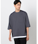 ７分袖 フェイクレイヤード クルーネックＴシャツ
